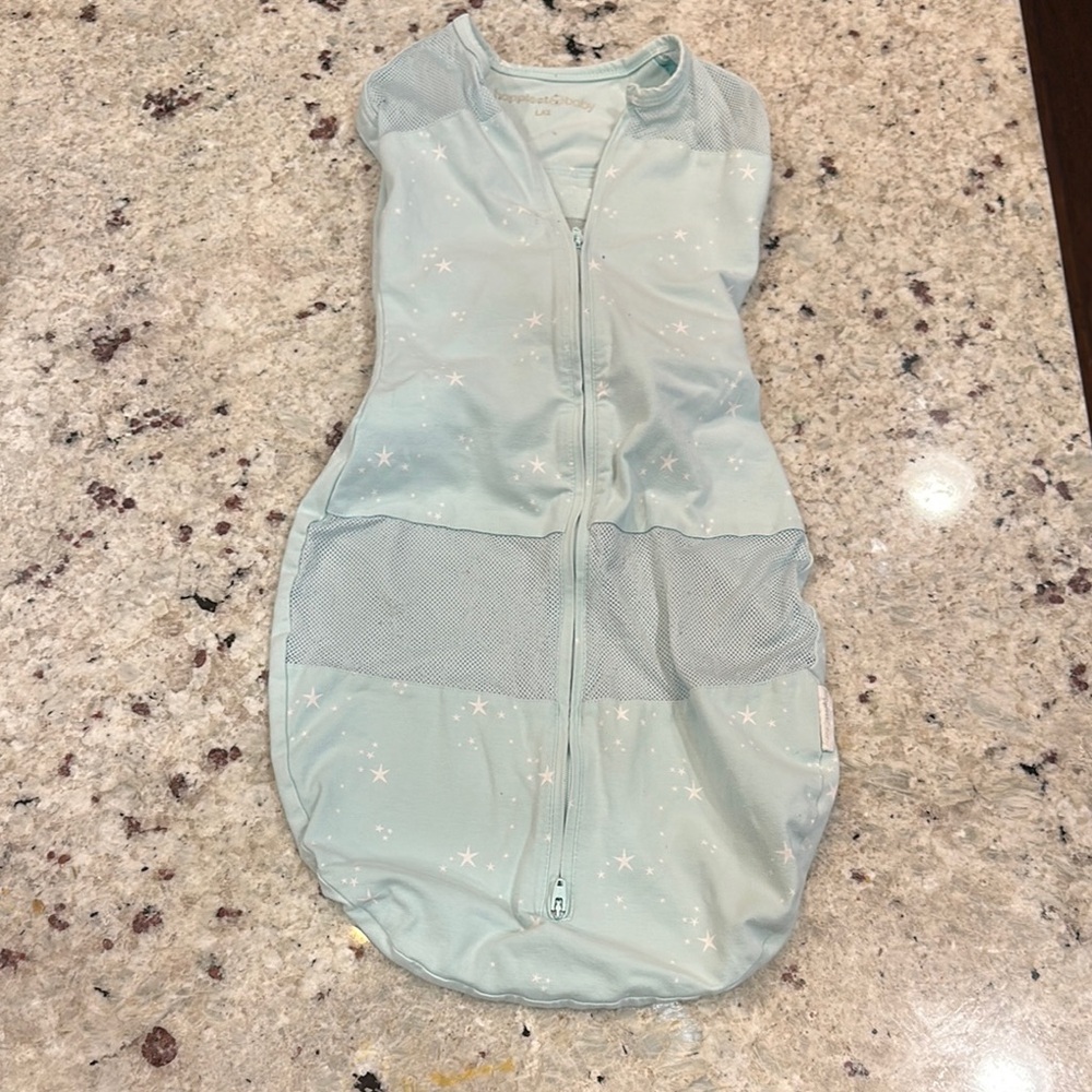 Light Blue Baby Swaddle with Star Pattern